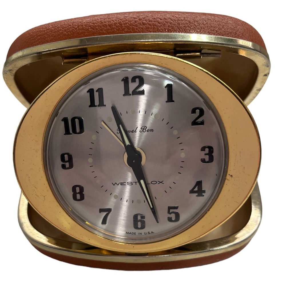Vintage Westclox Travel Ben 7 Jewels Windup Alarm Clock